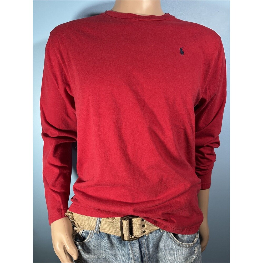 Polo Ralph Lauren Red Long Sleeve Crew Neck Shirt (Size XL 18-20)